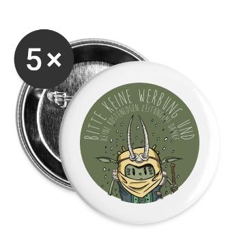 Bitte keine Werbung Sticker Illustration Steinbock - Buttons groß 56 mm (5er Pack) - Weiß - Vorne