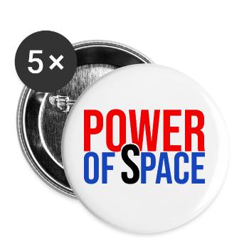 the power of space - Buttons large 2.2''/56 mm (5-pack) - white - Front