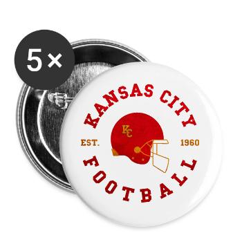 Kansas City Football – Est. 1960 Helmet - Buttons large 2.2''/56 mm (5-pack) - white - Front