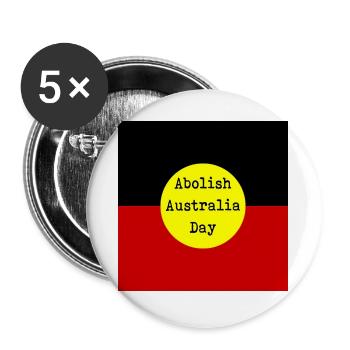 Australien-Tag abschaffen - Buttons groß 56 mm (5er Pack) - Weiß - Vorne