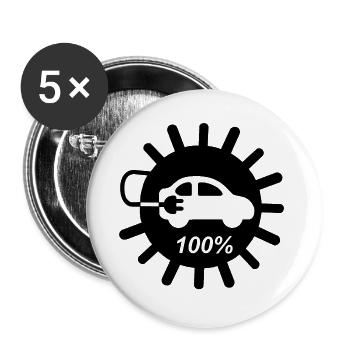 e-auto, e-mobilität,voiture électrique, zoe, EV-driver - Lot de 5 grands badges (56 mm) - blanc - Devant