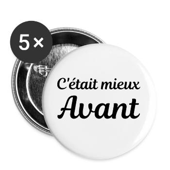 c'était mieux avant, humour crise covid - Lot de 5 grands badges (56 mm) - blanc - Devant