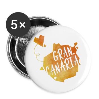 Gran Canaria - Lot de 5 grands badges (56 mm) - blanc - Devant