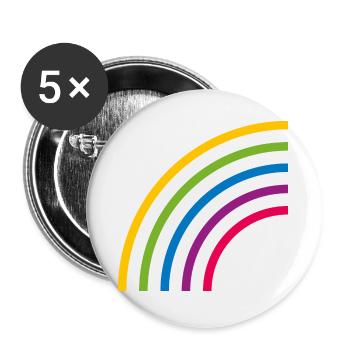 HALF RAINBOW LINES - Buttons large 2.2''/56 mm (5-pack) - white - Front