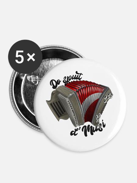 Do spuit d'Musi | ZiachON! - Buttons groß 56 mm (5er Pack) - Weiß