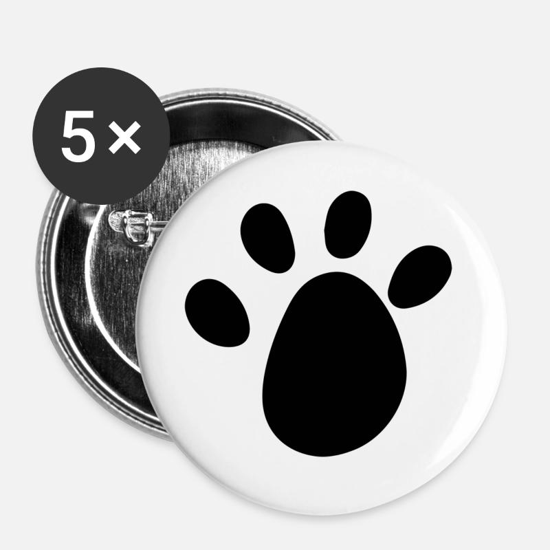 Animal paw - Buttons large 2.2''/56 mm (5-pack) - white