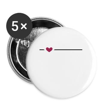 Line Heart Stroke Ornament - Buttons large 2.2''/56 mm (5-pack) - white - Front