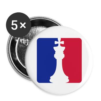 Schach Rot Blau - Buttons groß 56 mm (5er Pack) - Weiß - Vorne