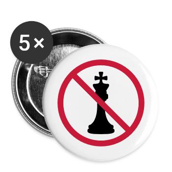 Kein Schach König - Buttons groß 56 mm (5er Pack) - Weiß - Vorne