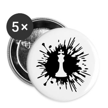 Farbe Klecks Schach - Buttons groß 56 mm (5er Pack) - Weiß - Vorne