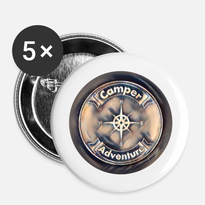 Official Logo Camper-Adventure-Store - Buttons large 2.2''/56 mm (5-pack) - white