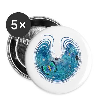 Le bonheur des papillons - Sonja Ariel de Staden - Lot de 5 grands badges (56 mm) - blanc - Devant