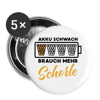 Schorle Pfälzer Riesling Weinfest - Buttons groß 56 mm (5er Pack) - Weiß - Vorne