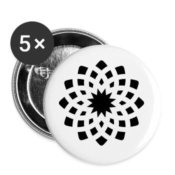chakra Yoga Zeichen einfache Form Symbol Geschenk - Buttons groß 56 mm (5er Pack) - Weiß - Vorne