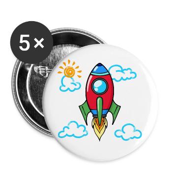 School start of school launch rocket school school day - Buttons large 2.2''/56 mm (5-pack) - white - Front