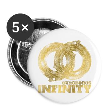 OUROBOROS "INFINITY" - Buttons large 2.2''/56 mm (5-pack) - white - Front