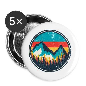 Aurora Ridge Mountain Sonnenuntergang - Buttons groß 56 mm (5er Pack) - Weiß - Vorne