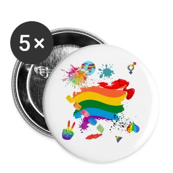 So pride! - Buttons groß 56 mm (5er Pack) - Weiß - Vorne