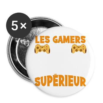 Les gamers ne vieillissent pas - Lot de 5 grands badges (56 mm) - blanc - Devant