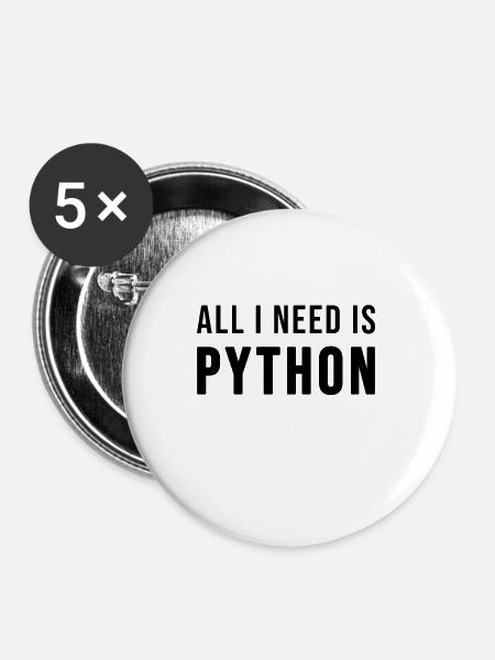 All I need is Python - Buttons groß 56 mm (5er Pack) - Weiß