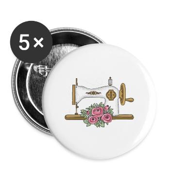 Je Peux Pas J'ai Couture - Lot de 5 grands badges (56 mm) - blanc - Devant