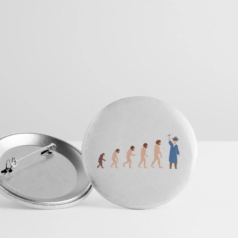 Evolution Abschluss Absolventen Bachelor Geschenk Buttons groß 56 mm (5er Pack)