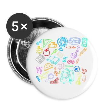 School Learning Timpani School Start School Start - Buttons large 2.2''/56 mm (5-pack) - white - Front