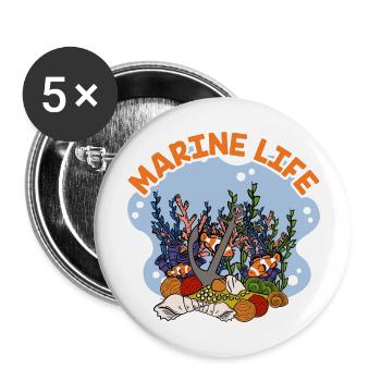 Marine Life by The Manzanita´s - Buttons groß 56 mm (5er Pack) - Weiß - Vorne