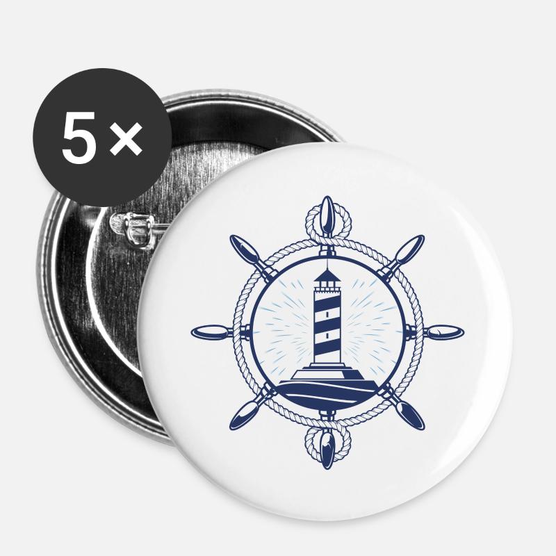 lighthouse - Buttons large 2.2''/56 mm (5-pack) - white