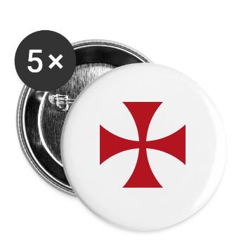 Malteser Croix de Malte Don Croix Religion - Lot de 5 grands badges (56 mm) - blanc - Devant