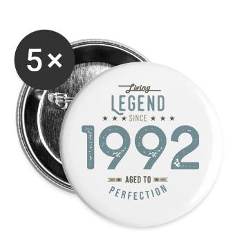 birthday 30 years 1992 year of birth gift - Buttons large 2.2''/56 mm (5-pack) - white - Front