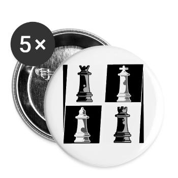 Échecs - Lot de 5 grands badges (56 mm) - blanc - Devant