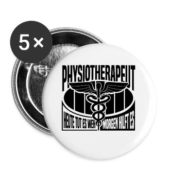 Physiotherapie Ergotherapeut Idee Physiotherapeut - Buttons groß 56 mm (5er Pack) - Weiß - Vorne