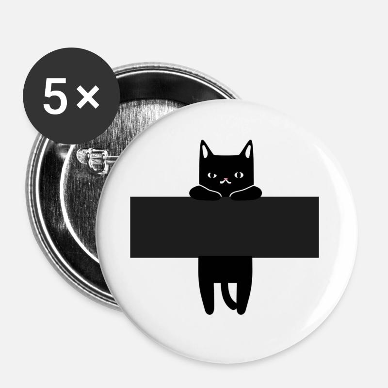 Cat - Buttons large 2.2''/56 mm (5-pack) - white