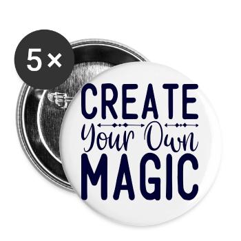 Create your own Magic - Buttons groß 56 mm (5er Pack) - Weiß - Vorne