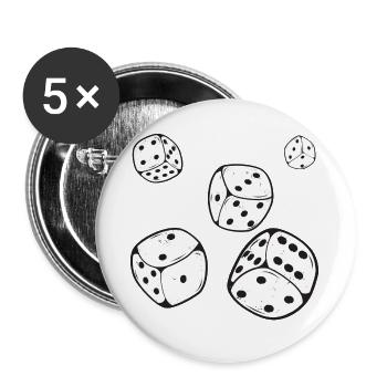 The dice are cast gift man woman player yams - Buttons large 2.2''/56 mm (5-pack) - white - Front