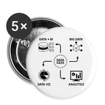 Analytics Datenwissenschaft Informatik Geschenk - Buttons groß 56 mm (5er Pack) - Weiß - Vorne