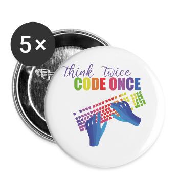 Programmierer - Buttons groß 56 mm (5er Pack) - Weiß - Vorne