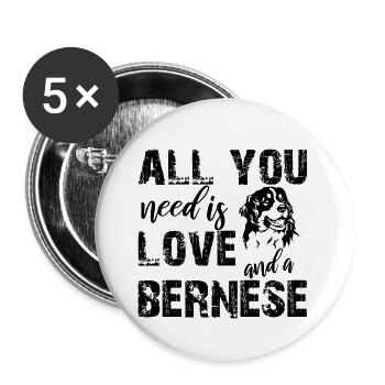 Bernese mountain dog - Buttons large 2.2''/56 mm (5-pack) - white - Front