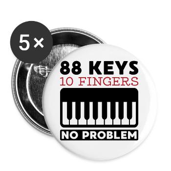 No problem Piano Pianist Gift - Buttons large 2.2''/56 mm (5-pack) - white - Front