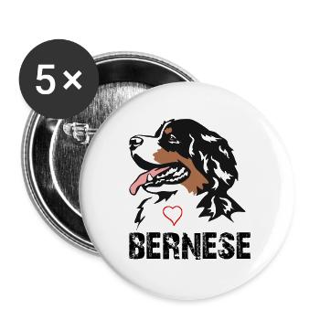 Bernese mountain dog - Buttons large 2.2''/56 mm (5-pack) - white - Front