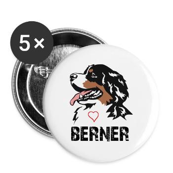 Bernese mountain dog - Buttons large 2.2''/56 mm (5-pack) - white - Front