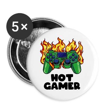 Gamer Zocker Videospieler Games Controller - Buttons groß 56 mm (5er Pack) - Weiß - Vorne