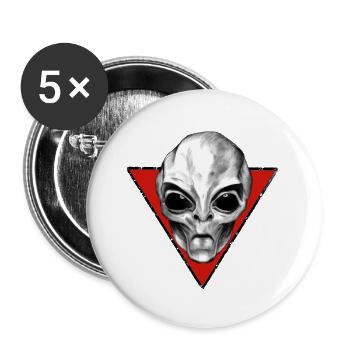 alien - Buttons groß 56 mm (5er Pack) - Weiß - Vorne
