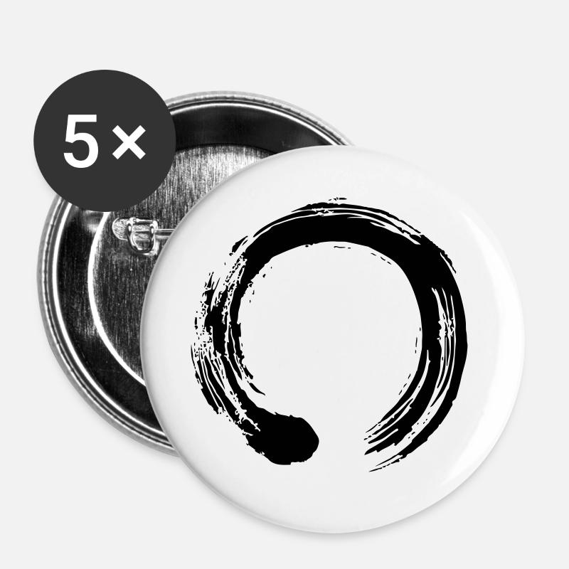 Meditationscirkel - Buttons/Badges stor, 56 mm (5-pack) - hvid