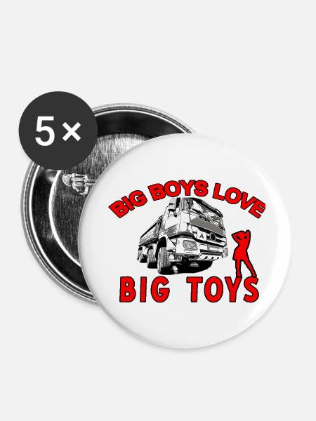 Lastwagen - Buttons groß 56 mm (5er Pack) - Weiß
