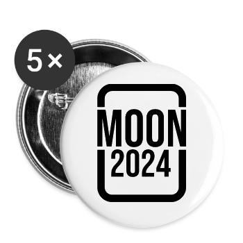 journey to the Moon in 2024 - Buttons large 2.2''/56 mm (5-pack) - white - Front