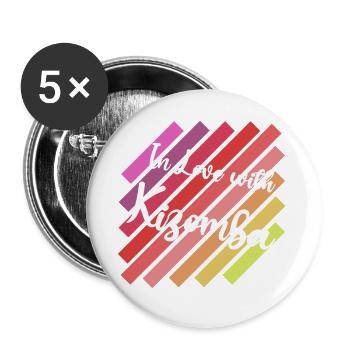 In Love Kizomba I Like to Move it - Buttons large 2.2''/56 mm (5-pack) - white - Front