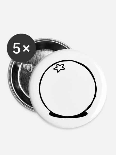 Vegetarisch Orange Obst - Buttons groß 56 mm (5er Pack) - Weiß