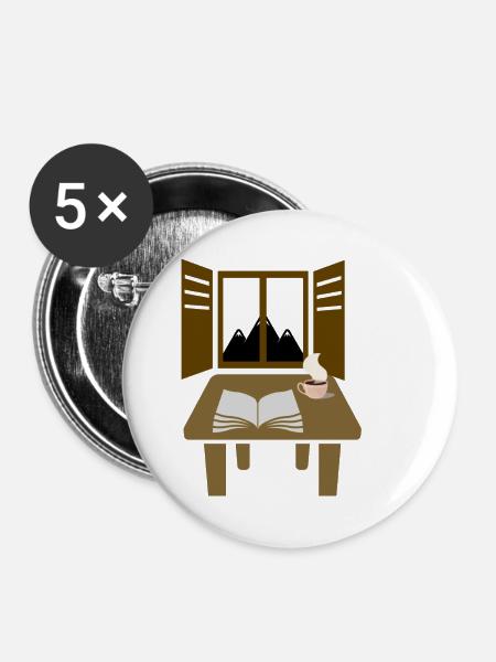 Stillleben - Buttons groß 56 mm (5er Pack) - Weiß